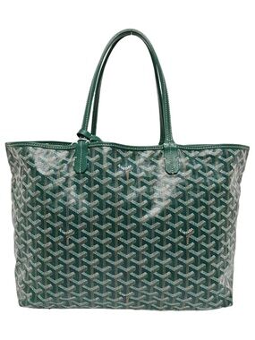 ♥️ Goyard Saint Louis PM Green Goyardine Canvas Leather Tote♥️